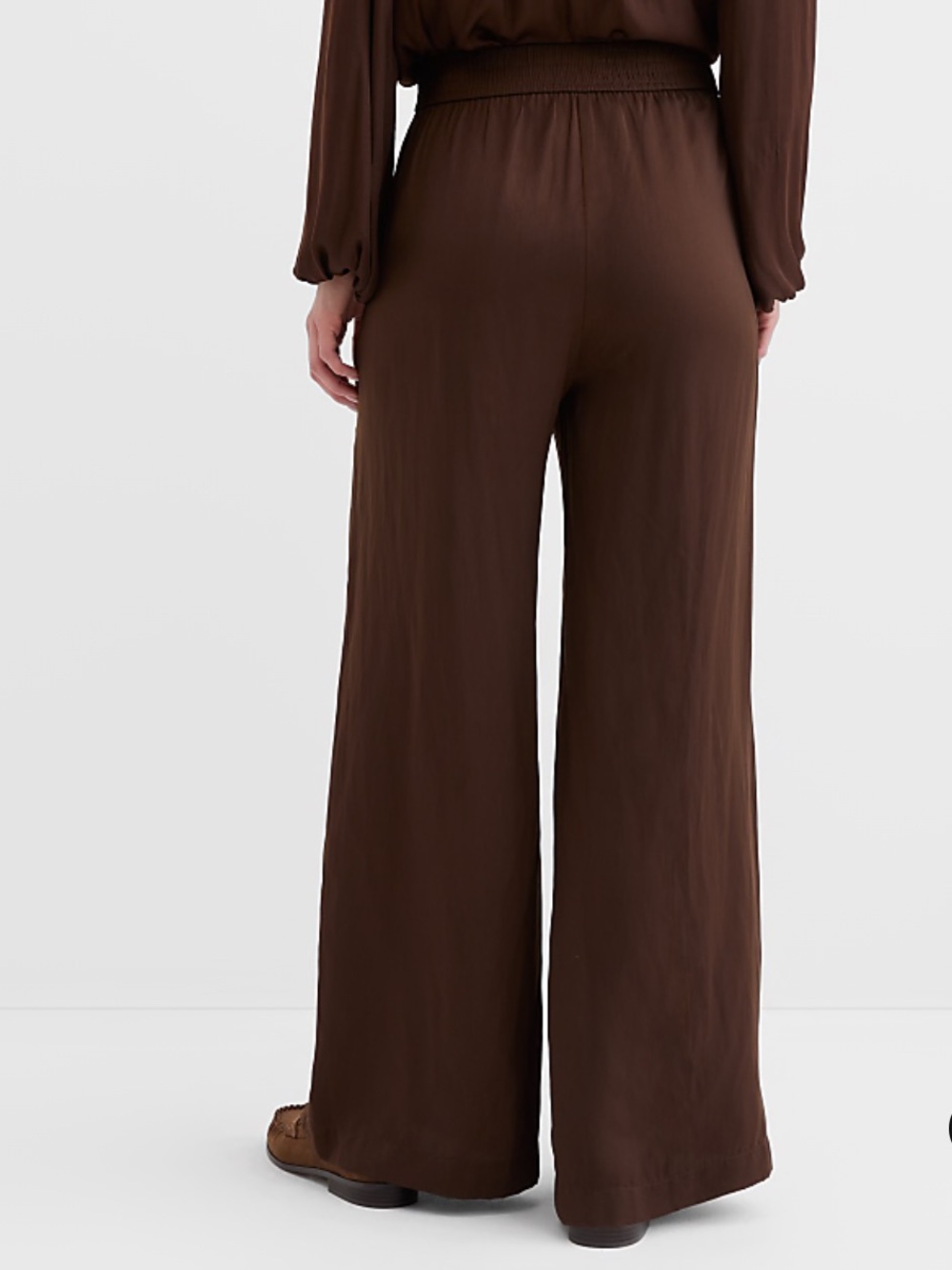 NEW Loft Pull On Wide Leg Pants Brown XL Regular NWT - Picture 7 of 7